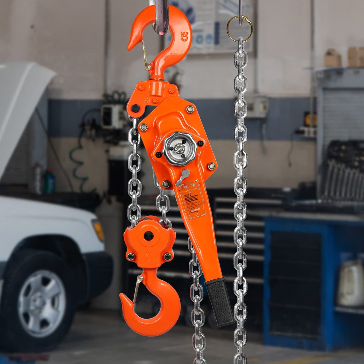 VEVOR Manual Lever Chain Hoist, 6 Ton 13200 lbs Capacity 10 FT Come Along, G80 Galvanized Carbon Steel with Weston Double-Pawl Brake, Auto Chain Leading & 360° Rotation Hook, for Garage Factory Dock