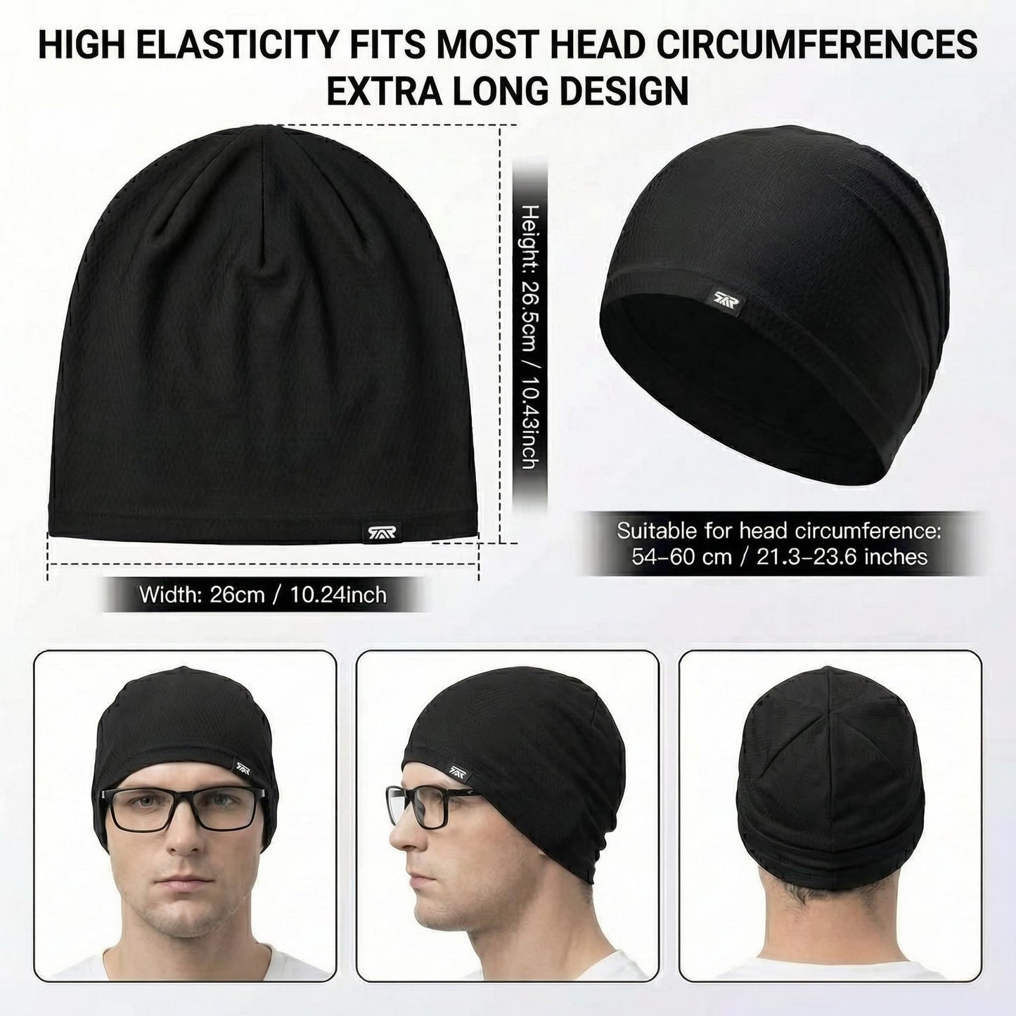 AUSFLUG 2-Pack Cooling Skull Caps for Men Women 3D Mesh Breathable Beanie Helmet Liner Hat for Running Cycling Gym