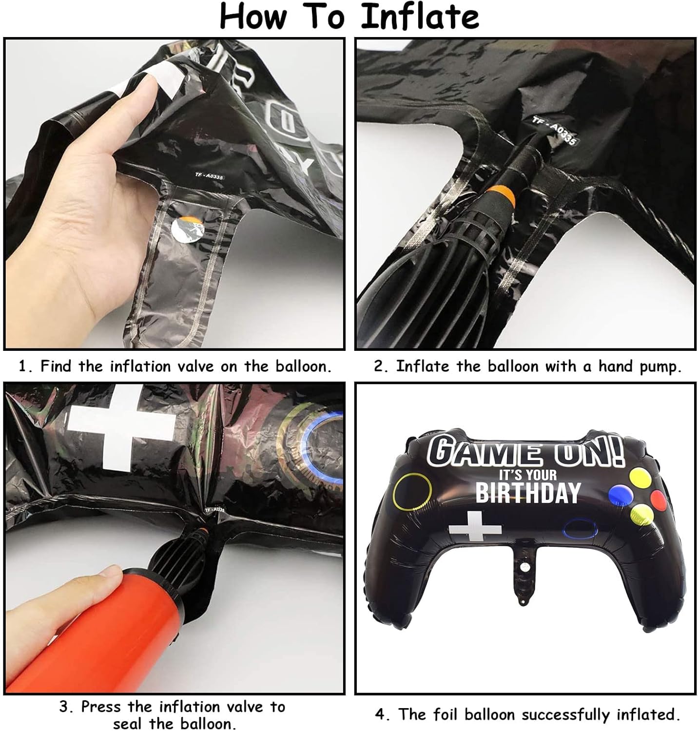 Skiennix Video Game Party Balloons - Giant Controller Mylar Foil | 5-Piece Set for Kids' Birthday Decor