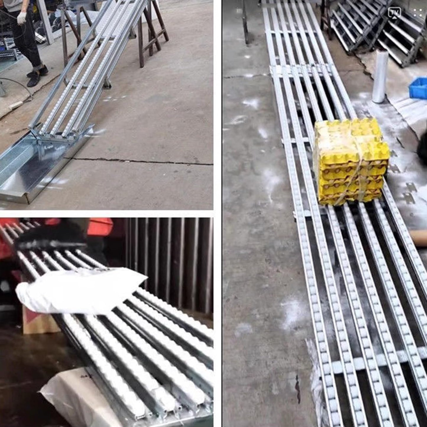 GZHENMZ Roller Stand Light-Duty Gravitys Conveyor, Splicable Roller Conveyor Slides, Portable ABS Plastic Roller, Transport Box Line Unloading Pulley(Silver-(W) 30cm,(L) 100cm)