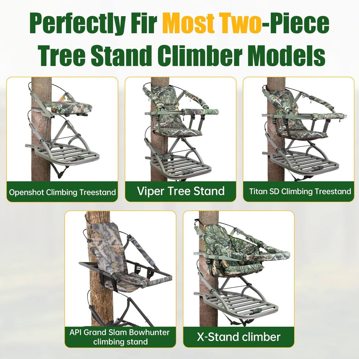 Trdzi Universal Shoulder & Tether Straps for Summit Treestand for Most Tree Stand Climbers with Platform Slats | Hunting Climbing Stand Backpack Straps