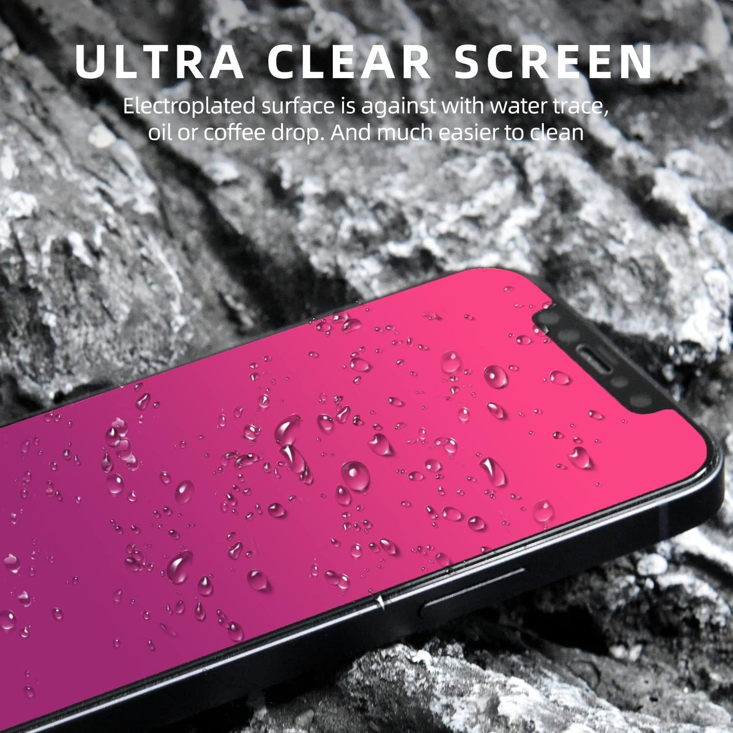12 12 6.1 inch EGKimBa Privacy Screen Protector compatible with iPhone /iPhone Pro, Gradient Colorful Electroplated