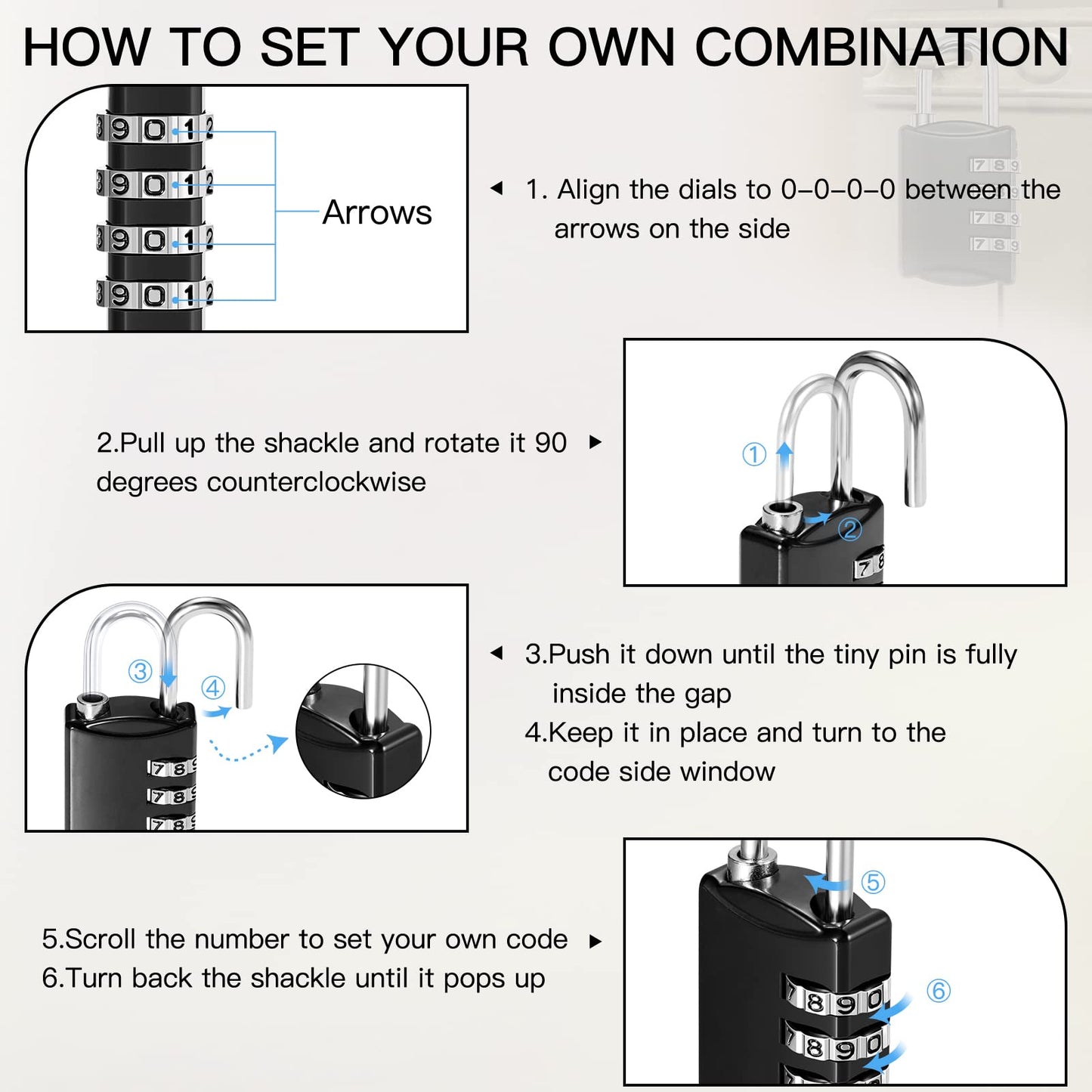 Moxweyeni 20 Pcs 4 Digit Combination Lock Small Combo Luggage Number Locks Outdoor Waterproof Padlock for Traveling Toolbox Gym Door Locker Suitcases Employee Hasp Storage