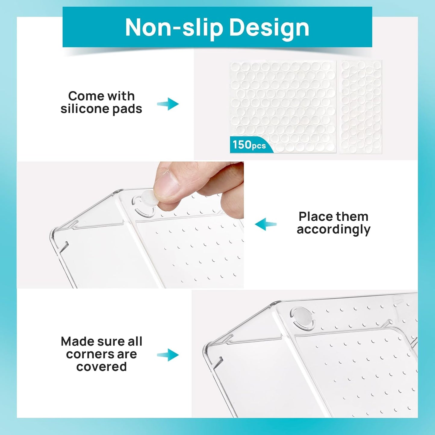 Vtopmart 28 PCS Clear Plastic Drawer Organizers - Versatile Acrylic Storage Bins for Bathroom, Vanity & Kitchen