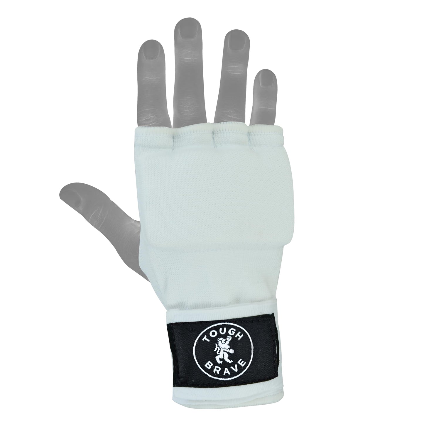 TOUGH BRAVE Boxing Gel Hand Wraps Quick Wraps – Padded Inner Gloves for Boxing, Muay Thai, Kickboxing & MMA Training (White, L)