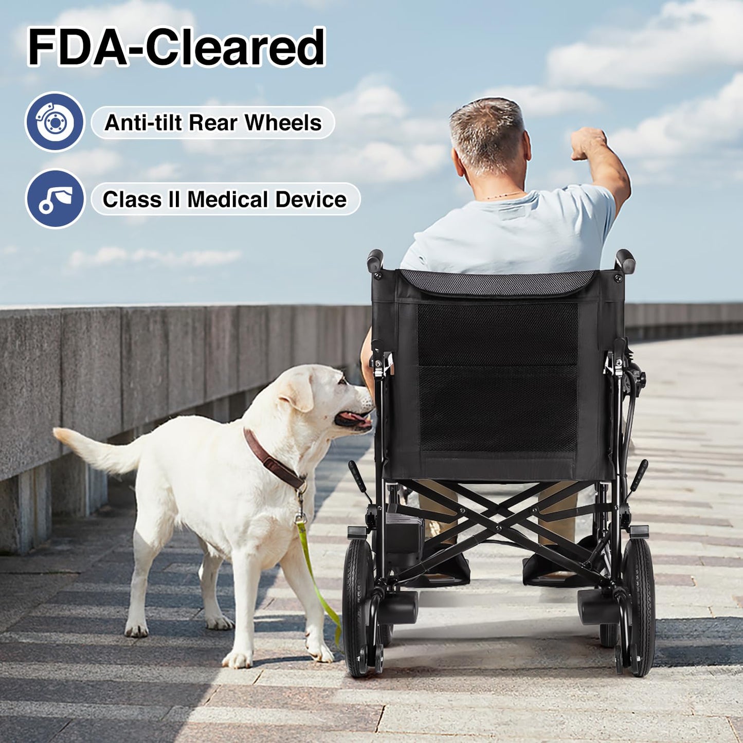 Zurcheel SLF30 Electric Wheelchair, Foldable Durable Motorized Wheelchairs for Adults with 19 Inch Seat and Supports Up to 300 lbs Airline Approved(36 Lbs, Grey)