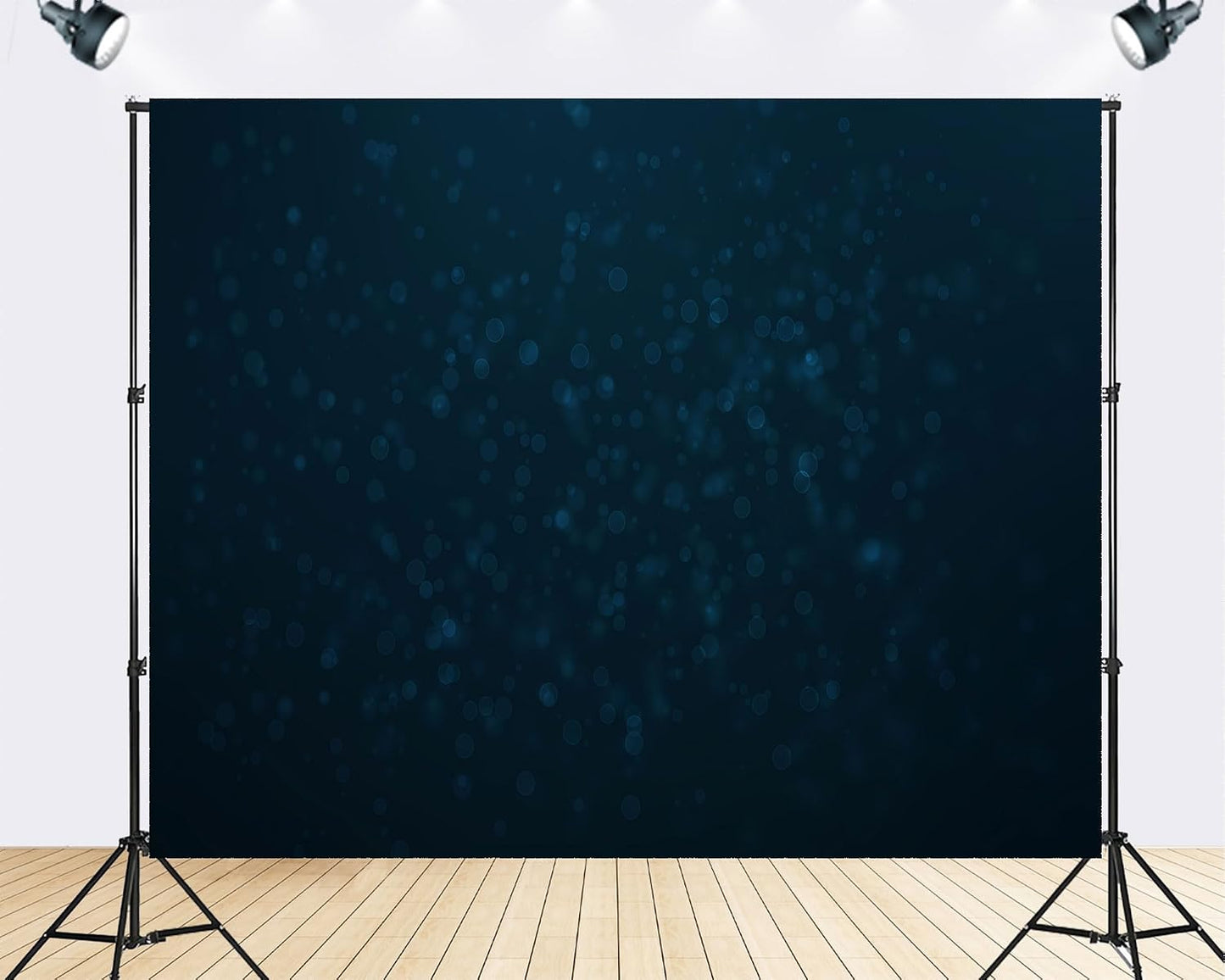 TryKid 10x6.5ft Dark Blue Bokeh Backdrop Deep Teal Sparkling Dots Mysterious Underwater Photography Background Ocean
