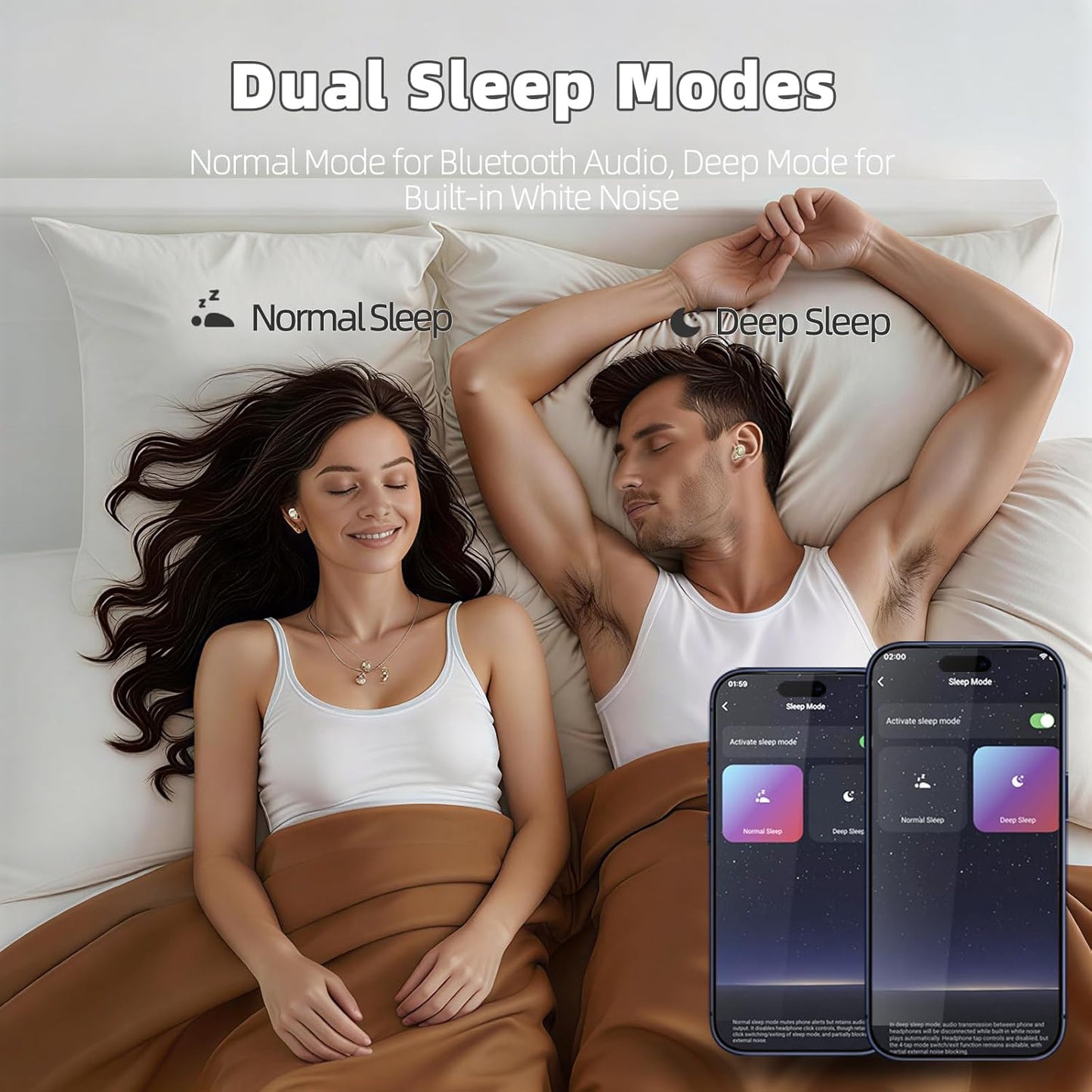 ZOVIMAX 5.4 48H Sleep Earbuds Bluetooth in Ear Buds for Sleeping, Mini Sleep Headphones for Side Sleepers with Dual