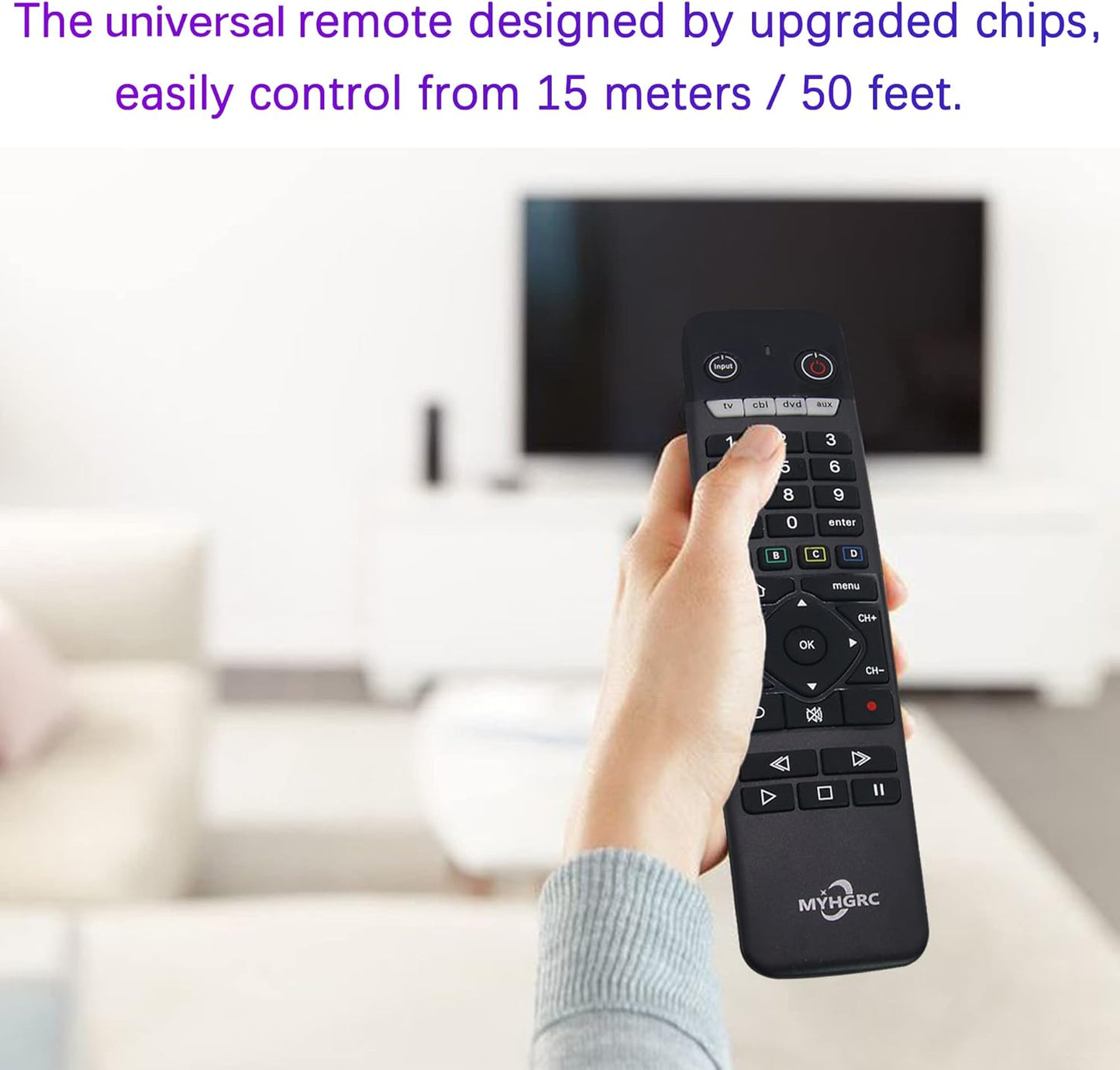 MYHGRC Universal Remote for All TVs/DVD/Blu-ray Player/VCR/Combo/CBL/Audio Streaming Media Player and More