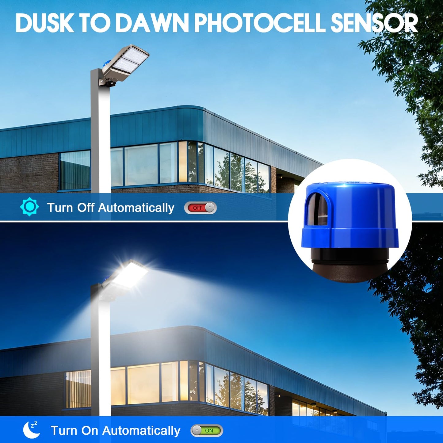 Dream Eeve 200W LED Parking Lot Lights Commercial Area Security Parking Lot Light with Dusk to Dawn 5000K 30000LM Trunnion Mount IP65 Waterproof 85-277V for Driveways