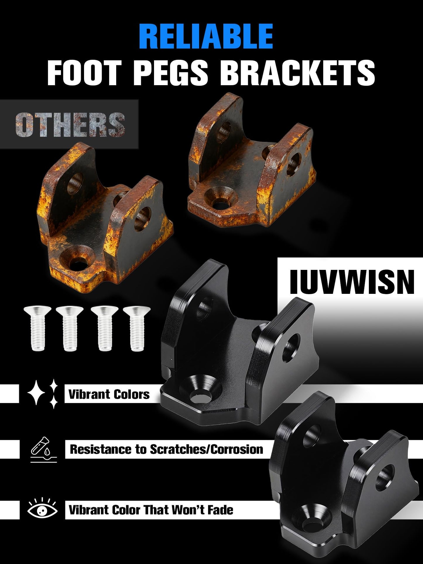 IUVWISN Electric Dirt Bike Foot Pegs Bracket Holder Footpegs Mount CNC Compatible Fit for Tuttio Tutti Soleil 01