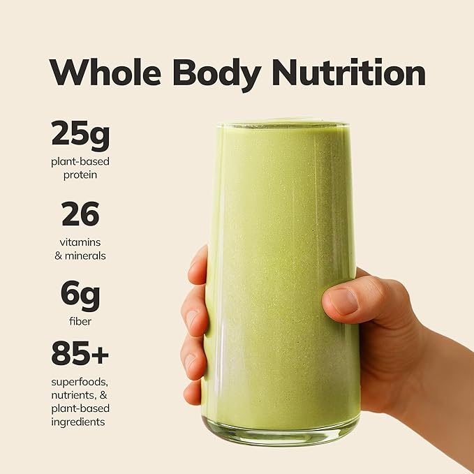 Ka?™Chava Whole Body Meal Shake Matcha 2 lb ??Vegan Protein Powder with 85+ Superfoods & Greens ??Plant-Based Meal Replacement with Probiotics & Digestive Enzymes ??Gluten & Dairy Free (15 Servings)
