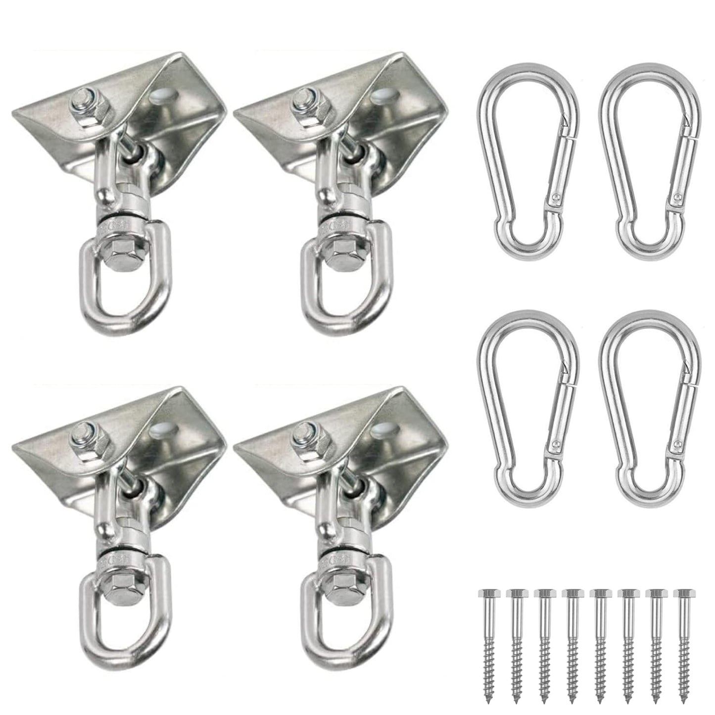 Albo 2650 LBS Heavy Duty Swing Hangers 4 Pack, 360° Swivel Ceiling Mount, Hammock Chair & Porch Swing Hardware,TRX, Yoga Swing & Punching Bag Ceiling Mount for Wood Beam & Concrete