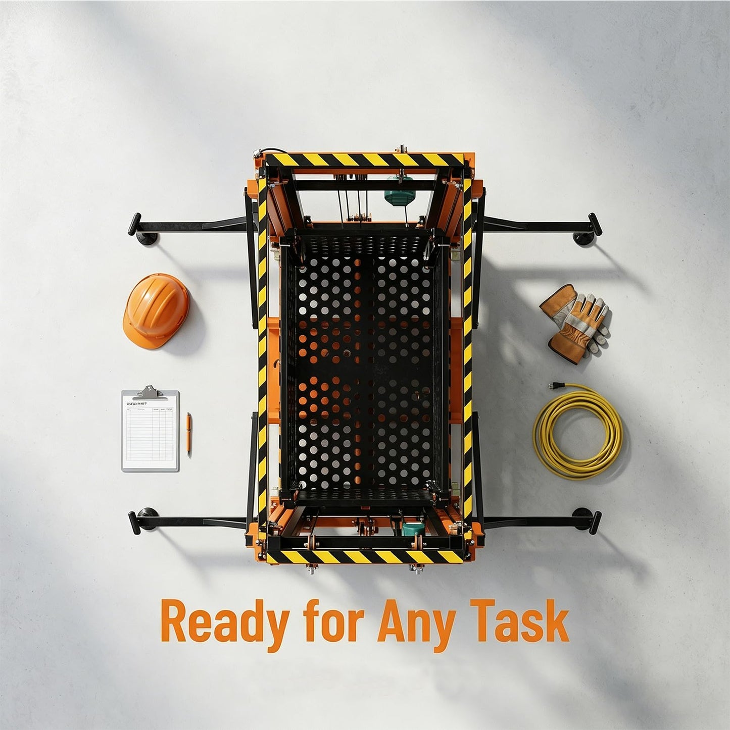 1100 lbs Electric Scaffolding Lift Platform, 16.4 FT Vertical Lift, Heavy Duty Electric Aerial Work Platform for Construction, Lighting, Painting & Roof Maintenance (CE Certified)(6.5)