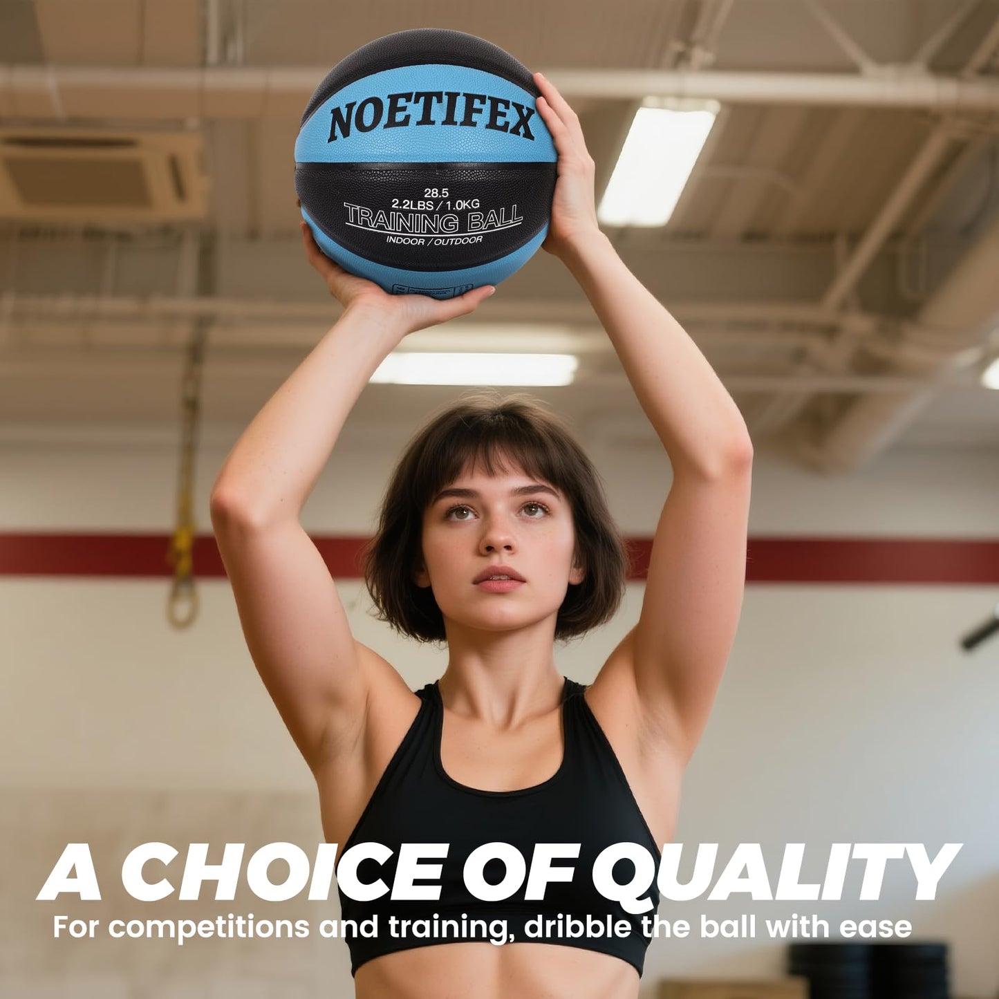 Noetifex Weighted Heavy Basketball 3LBS/2.2LBS 29.5"/28.8" Training Equipment for Indoor & Outdoor – Improve Dribbling, Passing, Handling & Rebounding Skills Weighted Training Basketball (Deflated)
