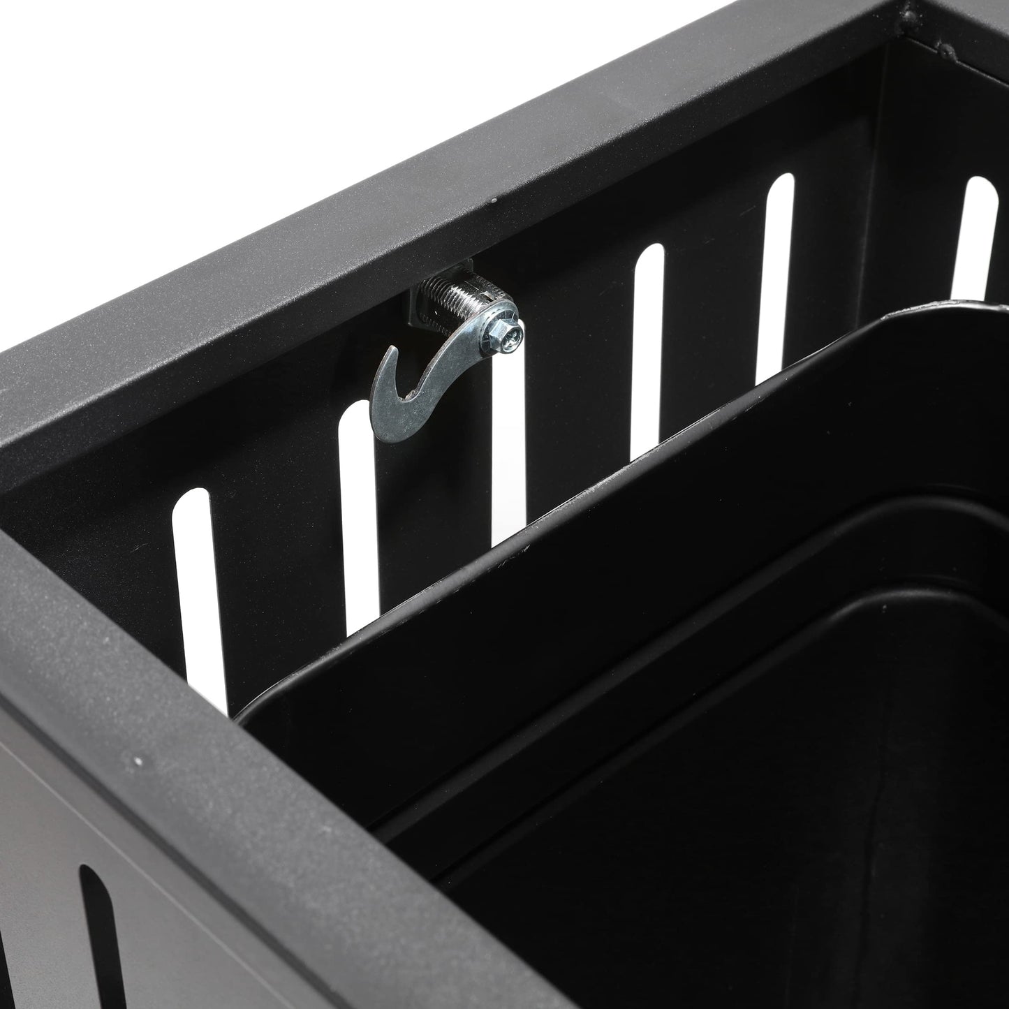 BEAMNOVA Black 17.7 * 37.4 + Matte Black 15.8 * 35.5 Trash Can Outdoor Top Tray Black Stainless Steel Commercial Garbage Enclosure with Locking Lid