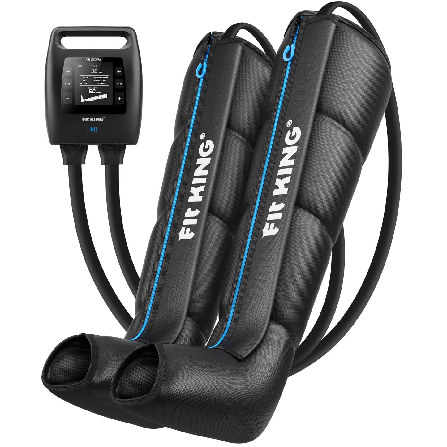 FIT KING Air Compression Recovery System, Cordless Full Leg Massager with Dynamic Pressure, Fast Recovery for Athletes (Medium)