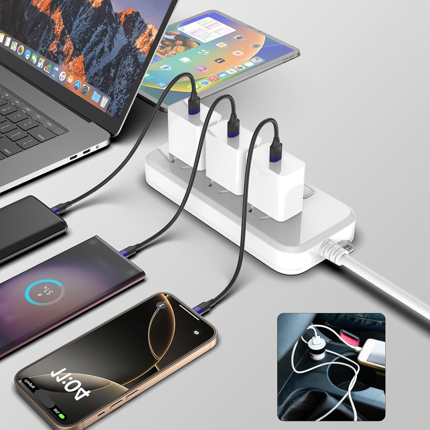 Bkduice 6 inch 10 Pack, Multipack 0.5ft 16 15 S24 S23 S20 S10 S9 20 10 9 Short USB C Cable Bulk Short USB A to USB C