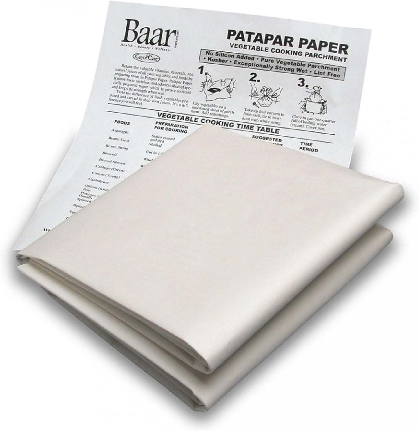 Patapar Paper Vegetable Cooking Parchment - 24"x24", 6 Reusable Sheets for Easy Cooking