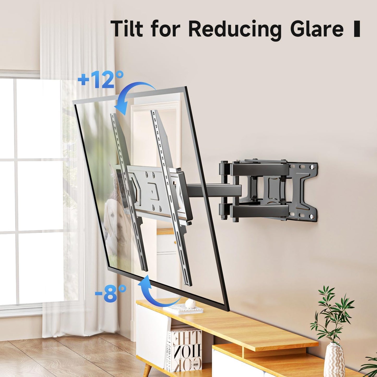 suptek 32-60 Inch 16" 400x400mm, 99lbs, MA001 Full Motion TV Wall Mount for TVs, Swivel & Tilt Adjustable Bracket, Dual