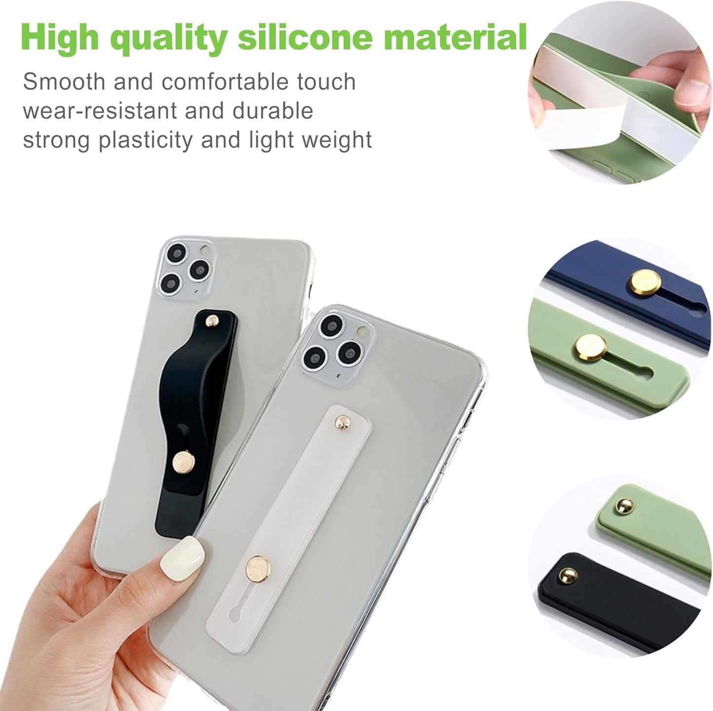 CeroDimo 12-Piece Universal Phone Loop Finger Strap Holder, Portable Silicone Grip Strap for Phone Cases, Telescopic