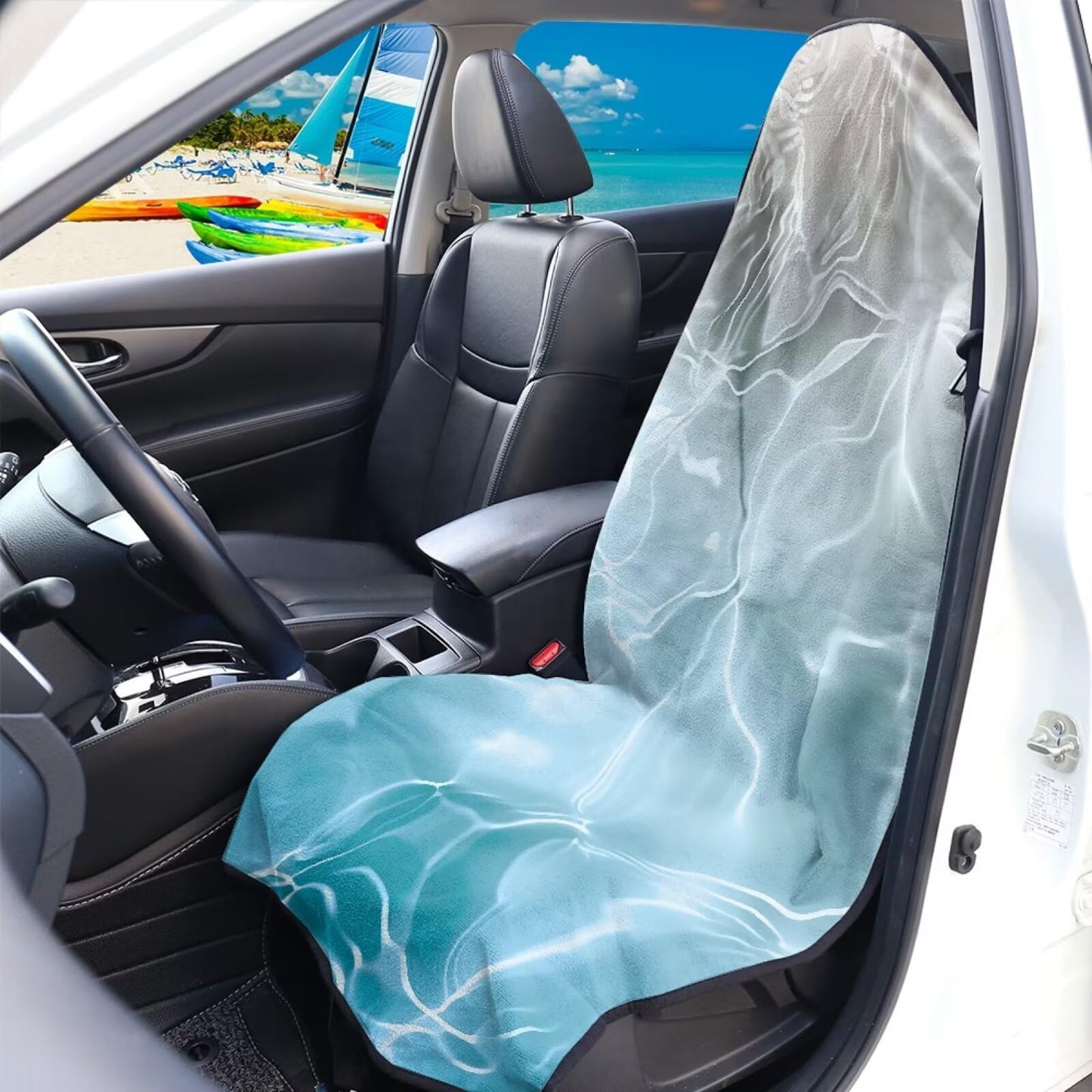 JOAIFO Waterproof Sweat Towel Car Seat Cover Universal Anti-Slip Automotive Seat Covers for Post Gym Workout, Running, Swimming, Beach and Hiking, Seawater
