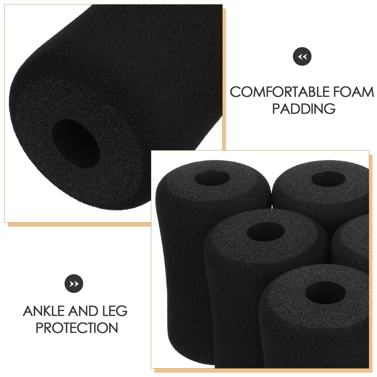 Mikikit 6pcs Foam Replacement Pads for Weight Bench Soft Leg Foam Roller Covers for Exercise Machines Universal Accessories Gym Equipment Fit for Home Workouts