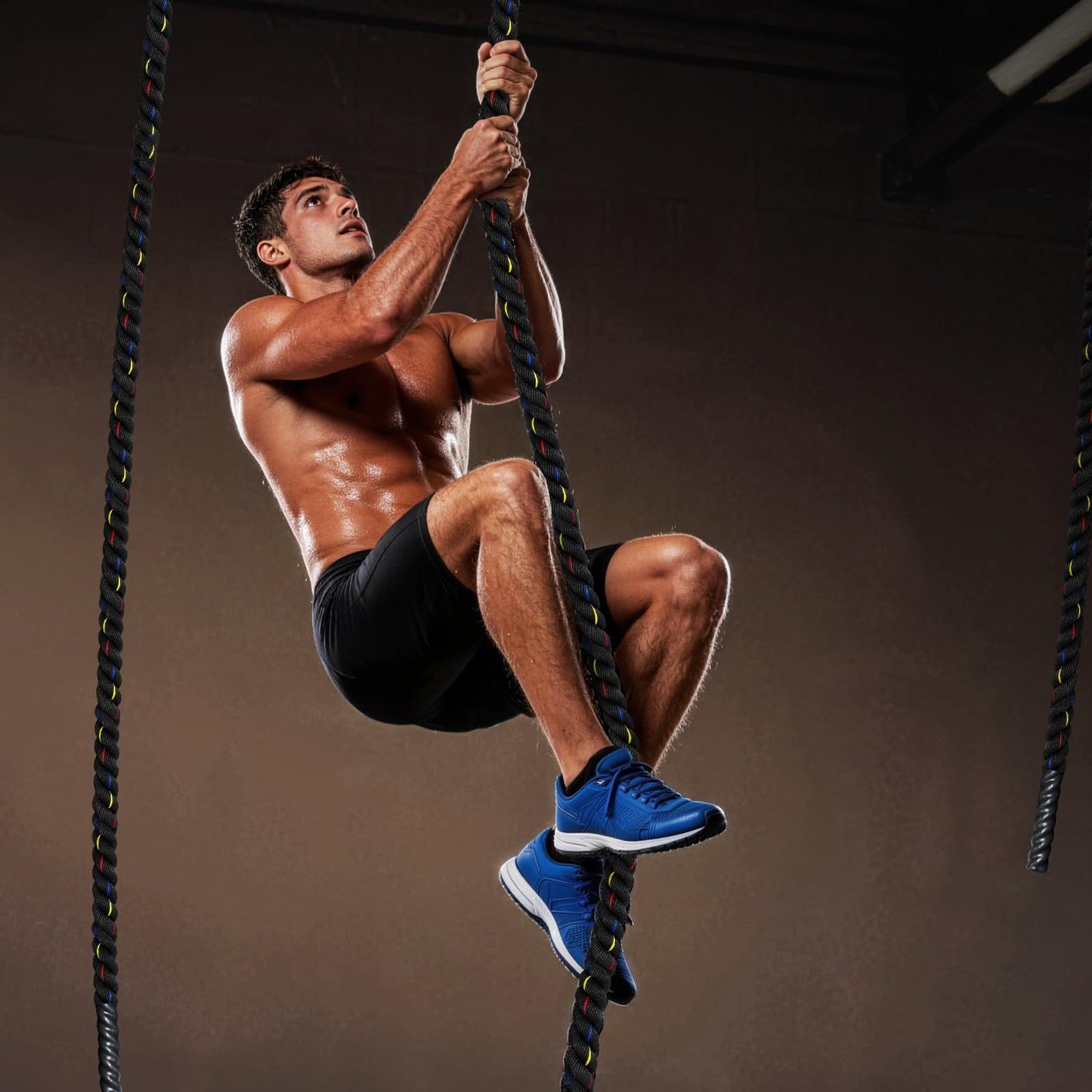 Brobantle Climbing Rope Gym Workout - 1.5 Inch Diameter 40FT Heavy Duty Thick Rope Work Out Exercise Ropes for Adults Home Indoor & Outdoor Fitness and Strength Training