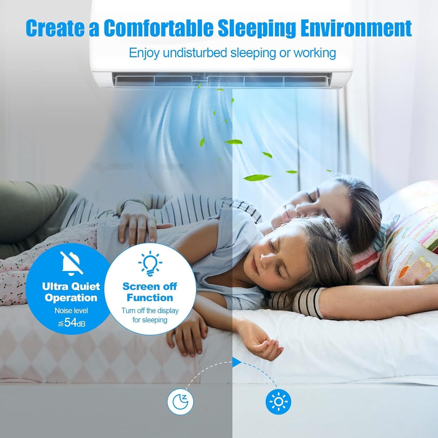 GLACER 24000BTU Mini AC Split-System, 18.5 SEER2 Ductless Air Conditioner w/Pre-Charged Condenser, White (24000BTU, 220V, 18.5 SEER2)