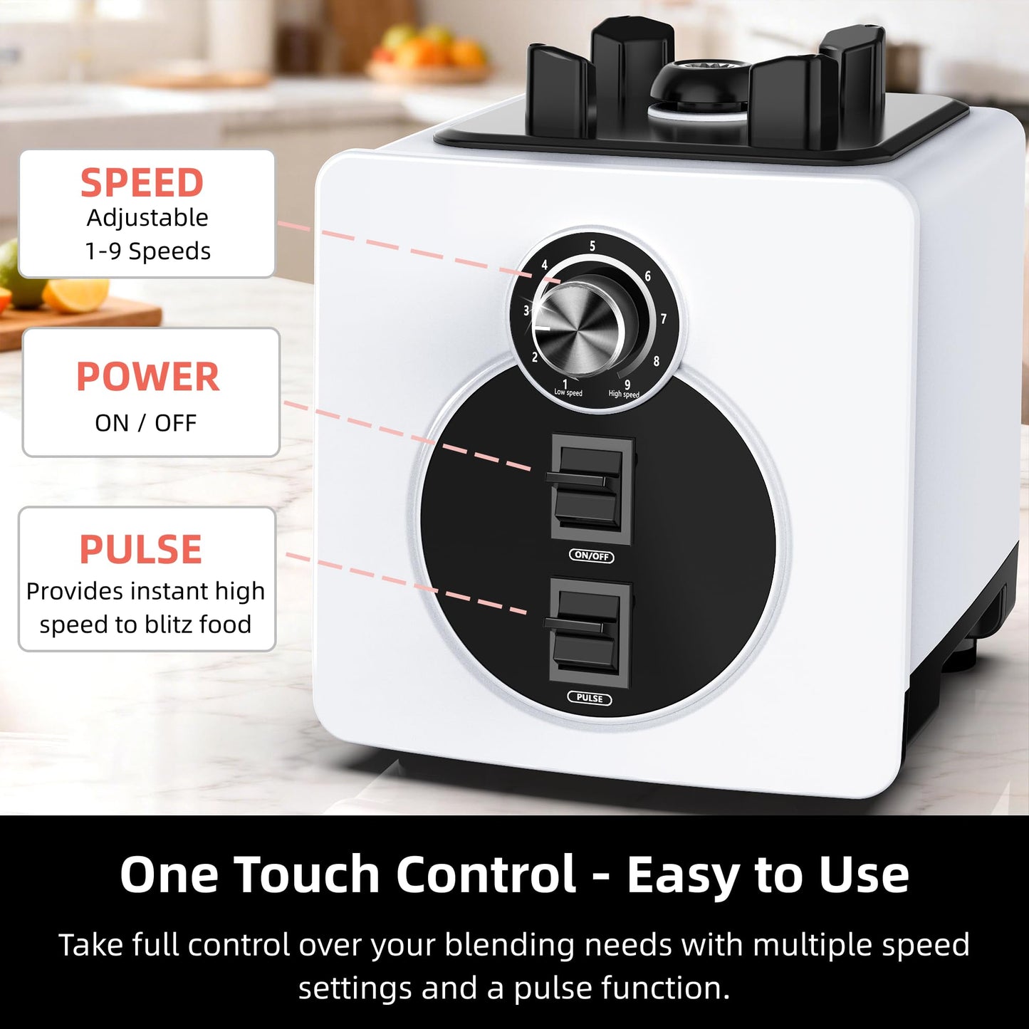 AIZIYO Commercial Blender, 2200 Watts High Speed Blender, 60 Oz BPA-Free Pitcher, Professional Countertop Blenders for Ice Crushing, Frozen Drinks, Milk shakes & Nut Milk