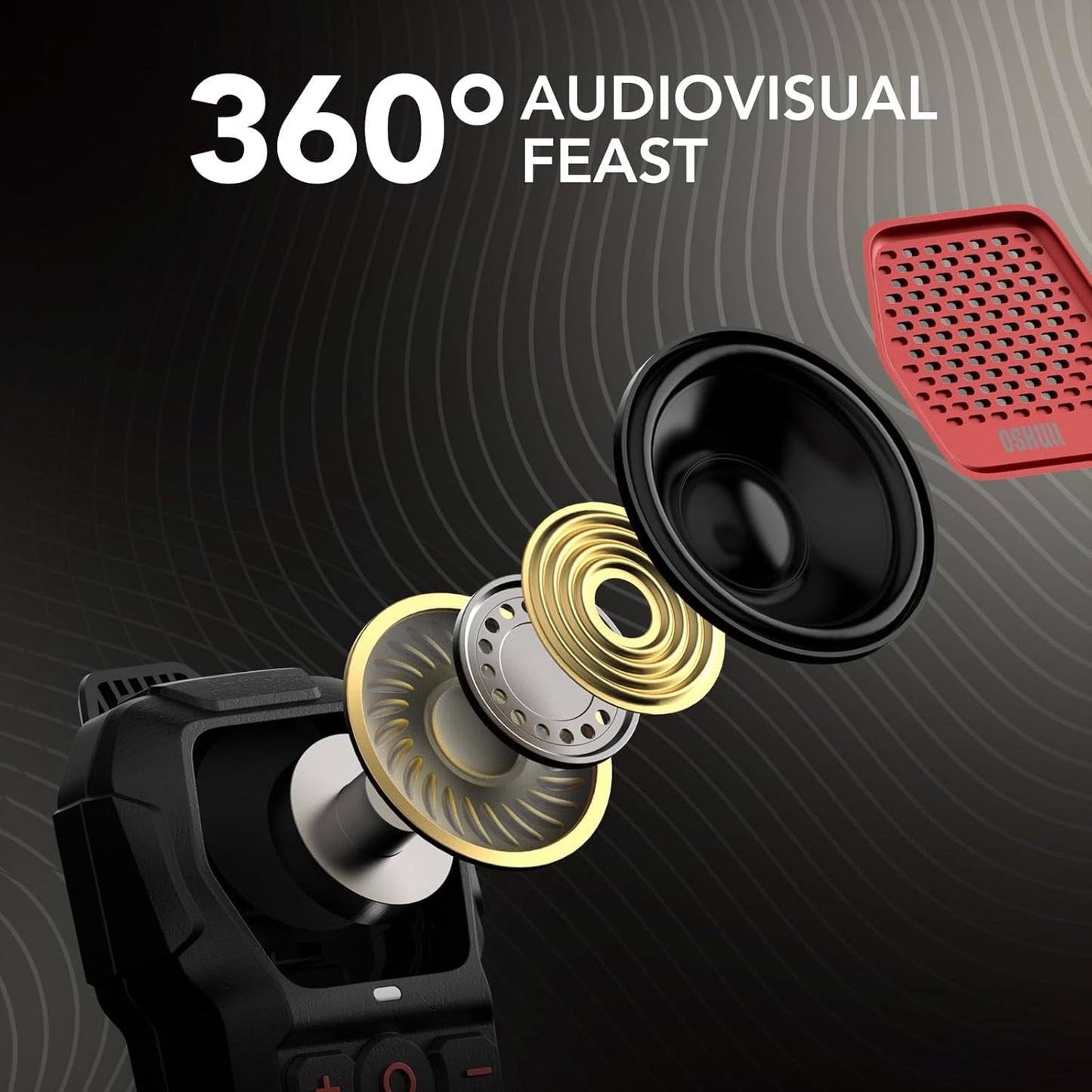 MFish IPX67 4X Wearable Bluetooth Speaker, Clip-On Mini Portable Speaker with Built-in Mic for Hands-Free Calls