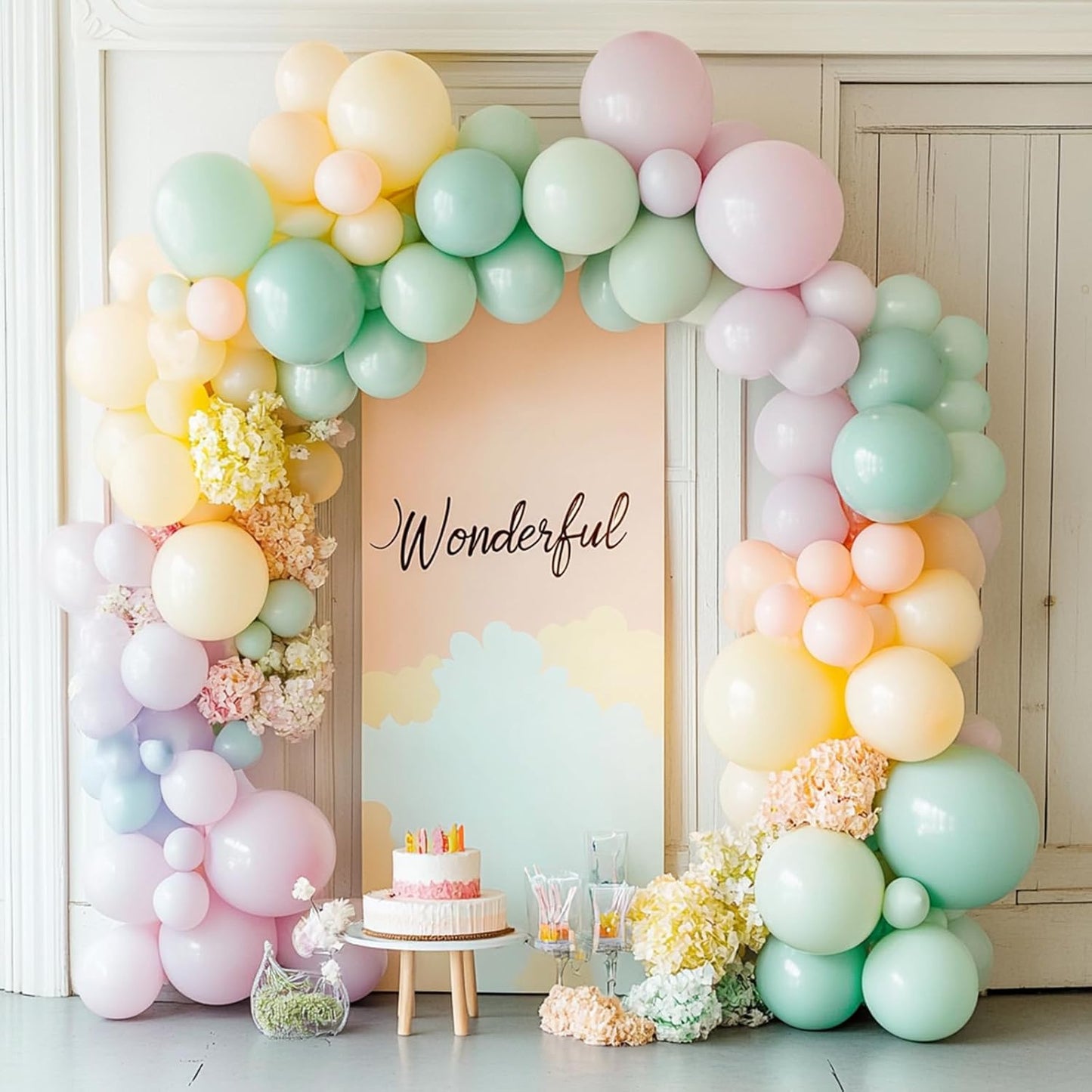 RUBFAC Mint Green Balloon Garland Kit - 129pcs in Various Sizes for Birthday, Baby Shower & Wedding Decor