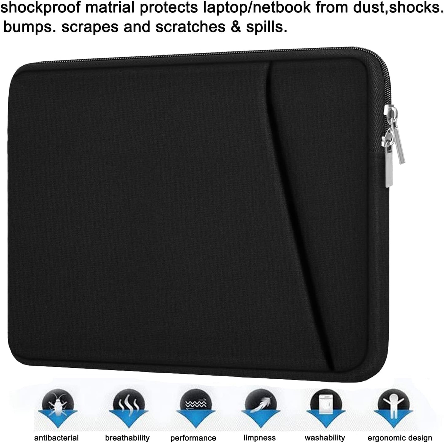 Askuko 15.6 inch Laptop Sleeve, Durable Briefcase Shockproof Protective Case, Handbags Portable Laptop Bag for HP Dell