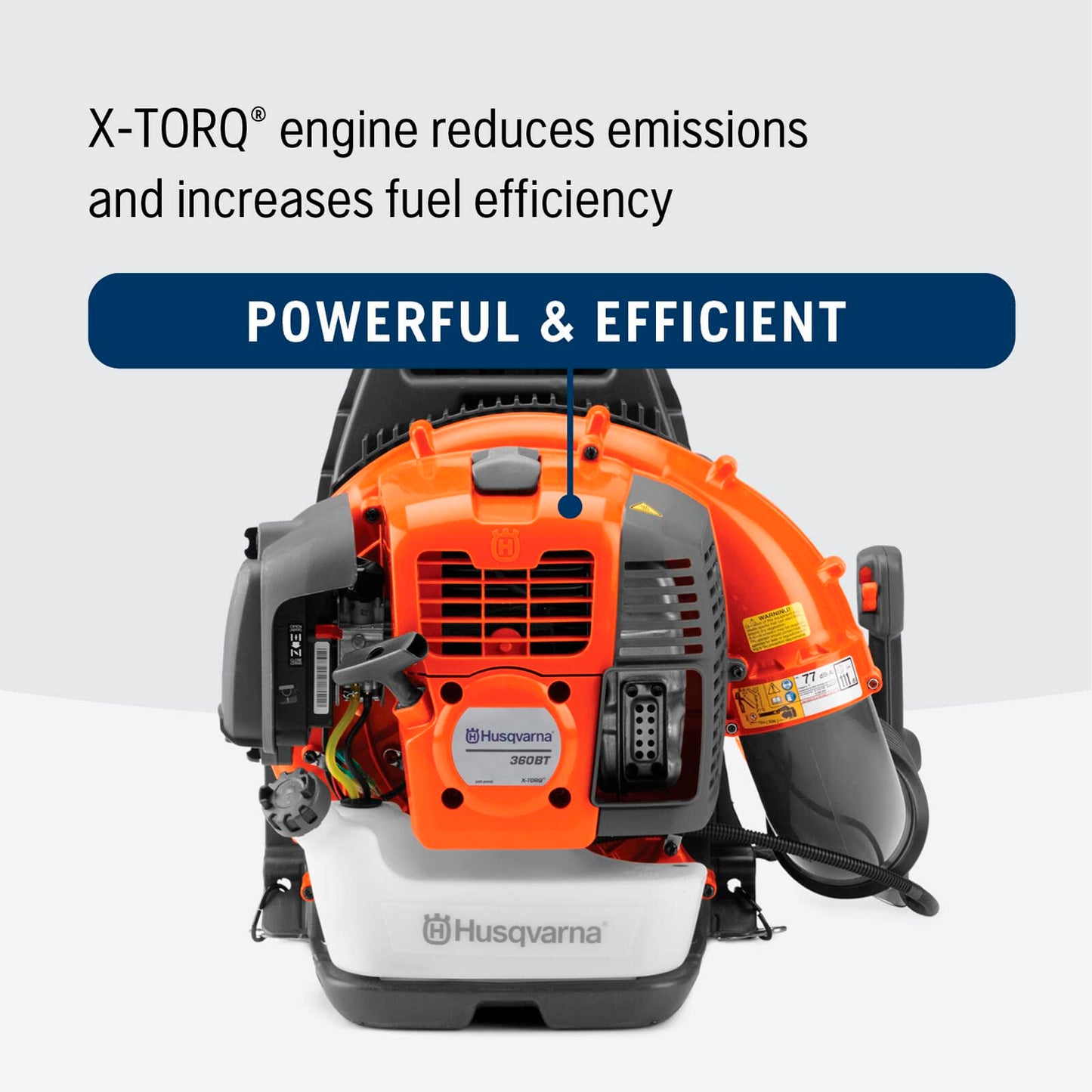 Husqvarna 360BT Gas Leaf Blower, 65.6-cc 3.81-HP 2-Cycle Backpack Leaf Blower with 890-CFM, 232-MPH, 30-N Powerful Clearing Performance and Load-Reducing Harness, Gifts for Men