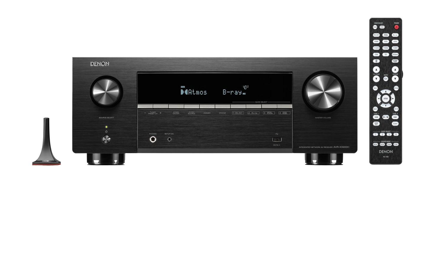 Denon AVR-X3900H 9.4 Channel AV Receiver, 105W Power, Dolby Atmos, DTS:X, AURO-3D & IMAX Enhanced, 8K/60Hz & 4K/120Hz Video Support, HEOS Multiroom Audio Streaming