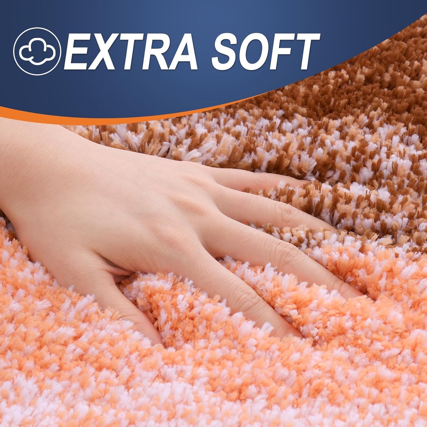 OLANLY Large Bath Rug Mat - Extra Soft Microfiber | Quick-Dry, Machine Washable | 40x24, Orange