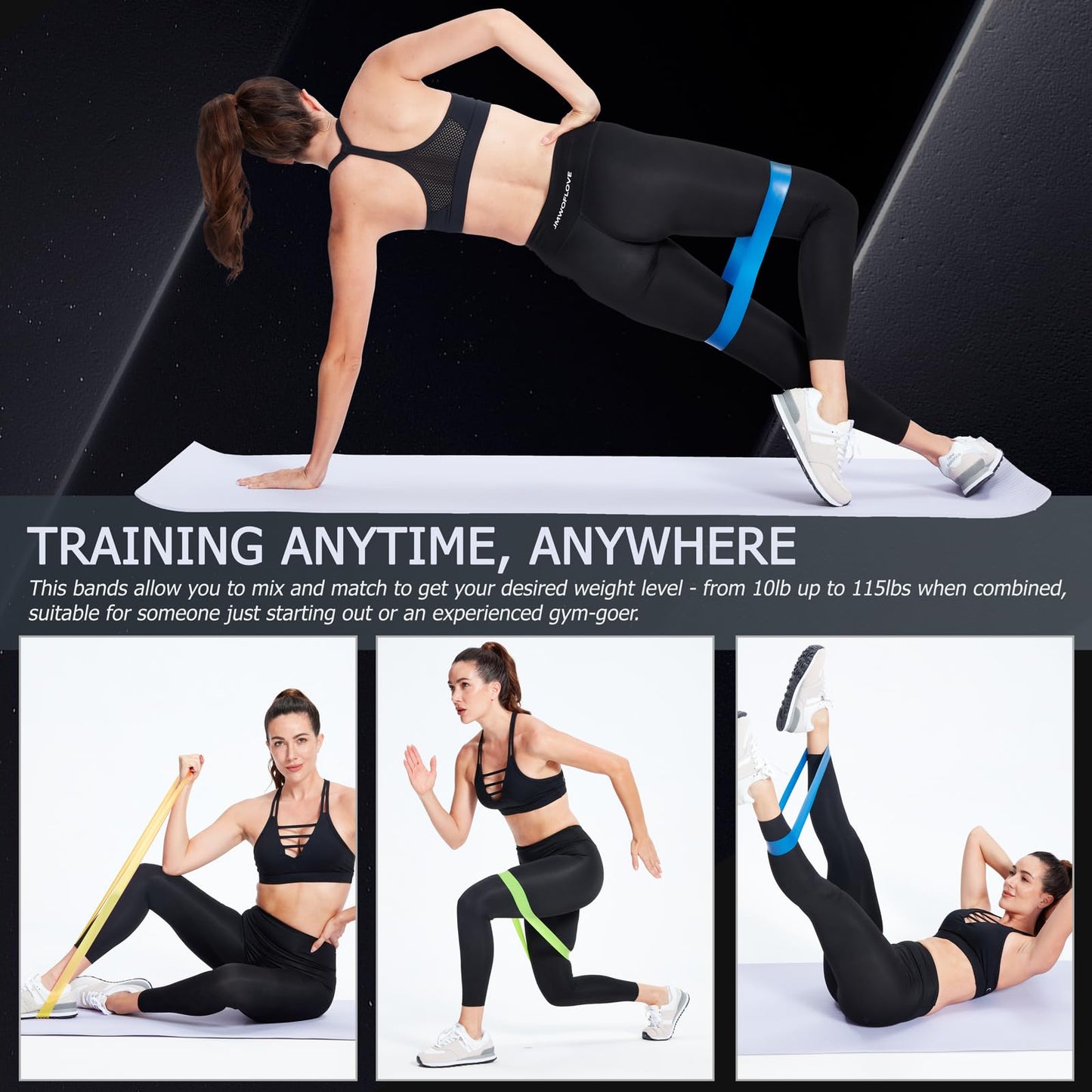 5 Set of Resistance Bands for Working Out for Women & Men, Elastic Band for Home Gym Exercise Workout, Stretch Bands, Loop Exercise Bands for Fitness, Strength, Physical Therapy, Yoga, Pilates