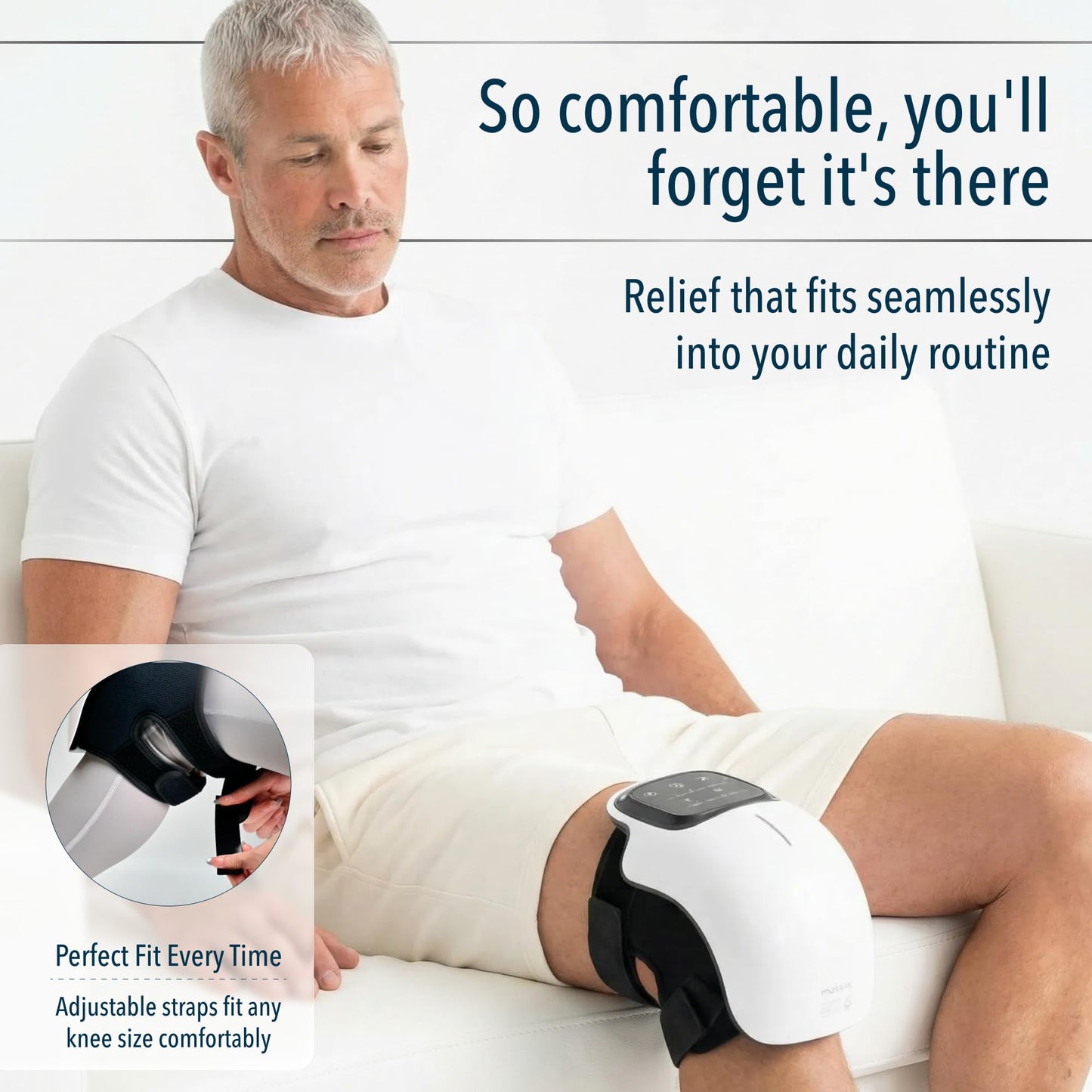 FORTHIQ Knee Massager Smart for Pain Relief with Heat and Red Light Therapy, 2026 Updated Edition, Relax Tight Muscles, Ideal Gift for Men & Women, FSA-HSA Eligible