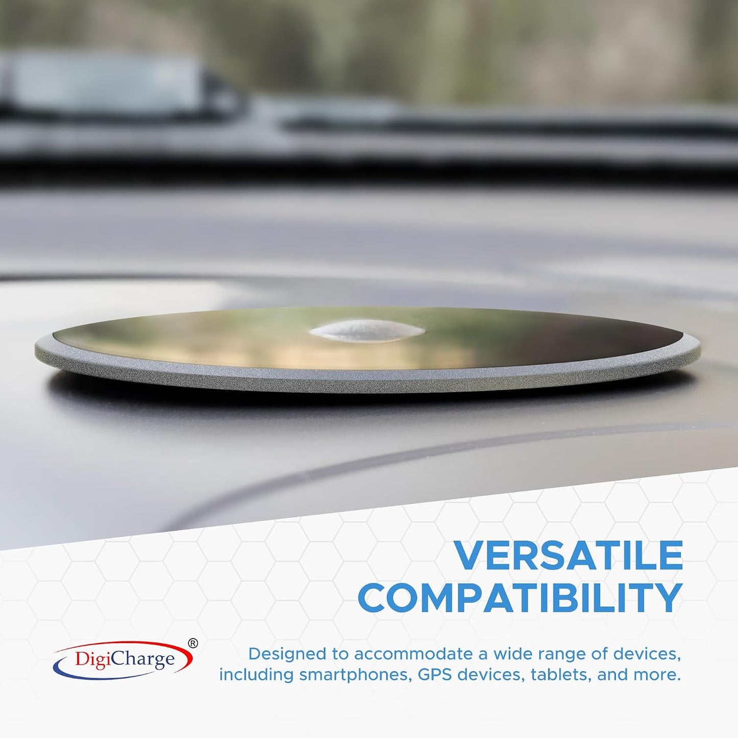 DigiCharge 2 75mm Dashboard Disk Pads for Garmin Drive, DriveSmart, Nuvi, Tomtom GO, Comfort & Cell Phone Mounts