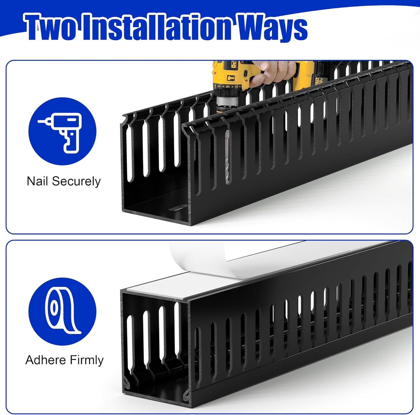 ZhiYo 66in(4X L16.5in) H2in W2in Professional Server Rack Cable Management Raceway, x Cable Raceway Kit, Electrically