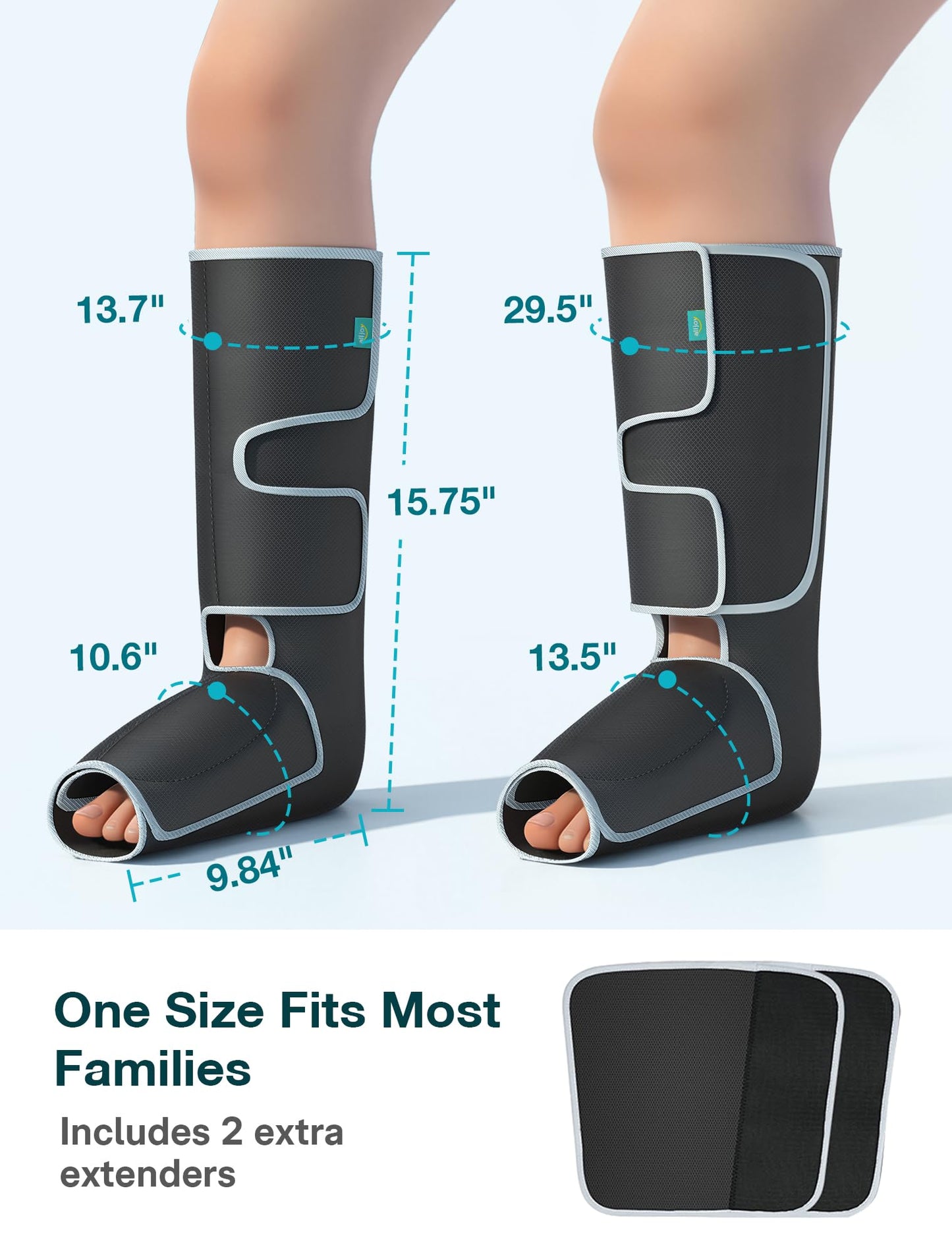 ALLJOY Leg Massager for Circulation and Pain Relief FSA, Father-s Day Gift-s for Dad Men Women, Leg Massager with Heat and Compression Helpful for Vericose Veins, Fatigue, Cramps, Swelling, Edema