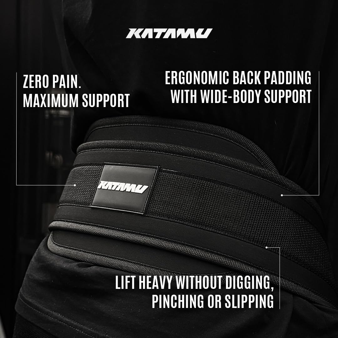 Katamu Black USPA & IPL Approved Lever Belt — Premium 10mm and 13mm Leather Powerlifting Belt for Men and Women, Steel Lever Buckle, 4 Inch Back Support for Deadlifts