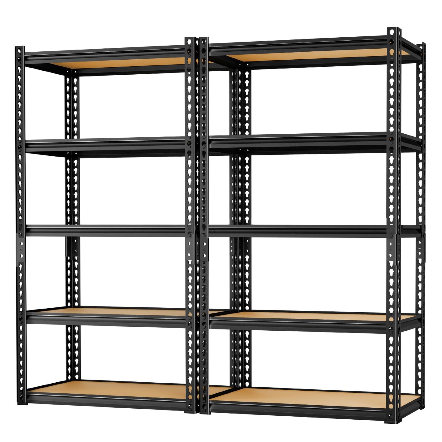LEVELEVE 5-Tier Storage Shelving Unit, Metal, for Garage, Kitchen, Laundry Room, Adjustable, 30" L x 12" W x 60" H, Rectangular, 2 Pack