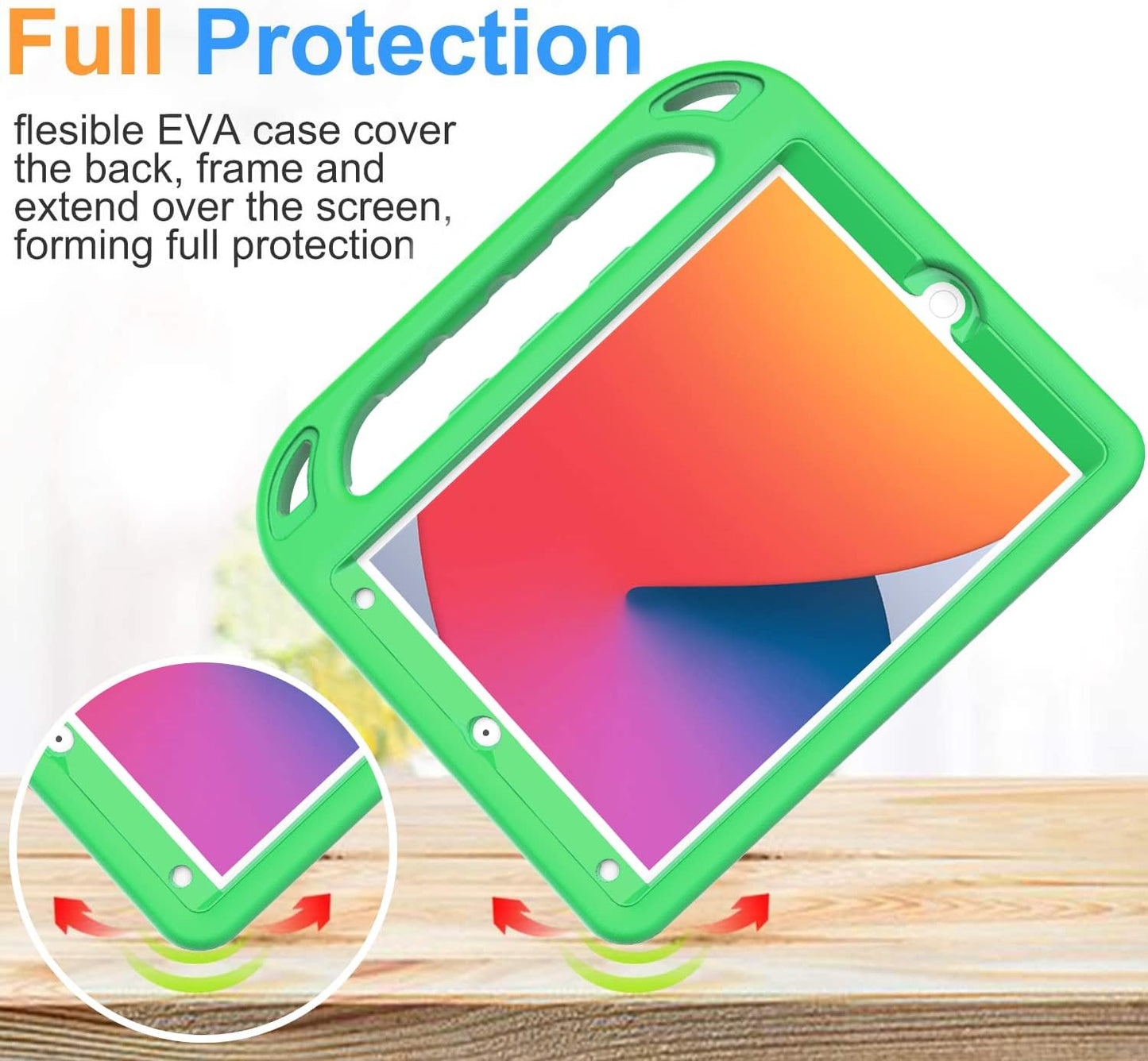 BMOUO 9th/8th/7th 10.2" 2021/2020/2019, Kids Case for iPad Generation, with Built-in Screen Protector, Shockproof