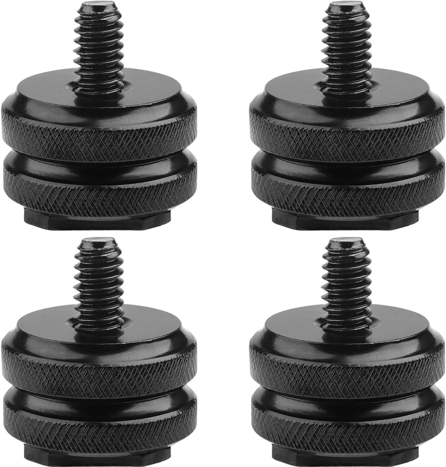 1/4"-20 (Pack 4) Camera Hot Shoe Mount to Tripod Screw Adapter,Flash Shoe Mount for DSLR Camera Rig