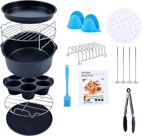 Air Fryer Accessories Set by [Brand Name] - 12-Piece Kit for 5.3Qt+ Air Fryers | Nonstick, Dishwasher Safe