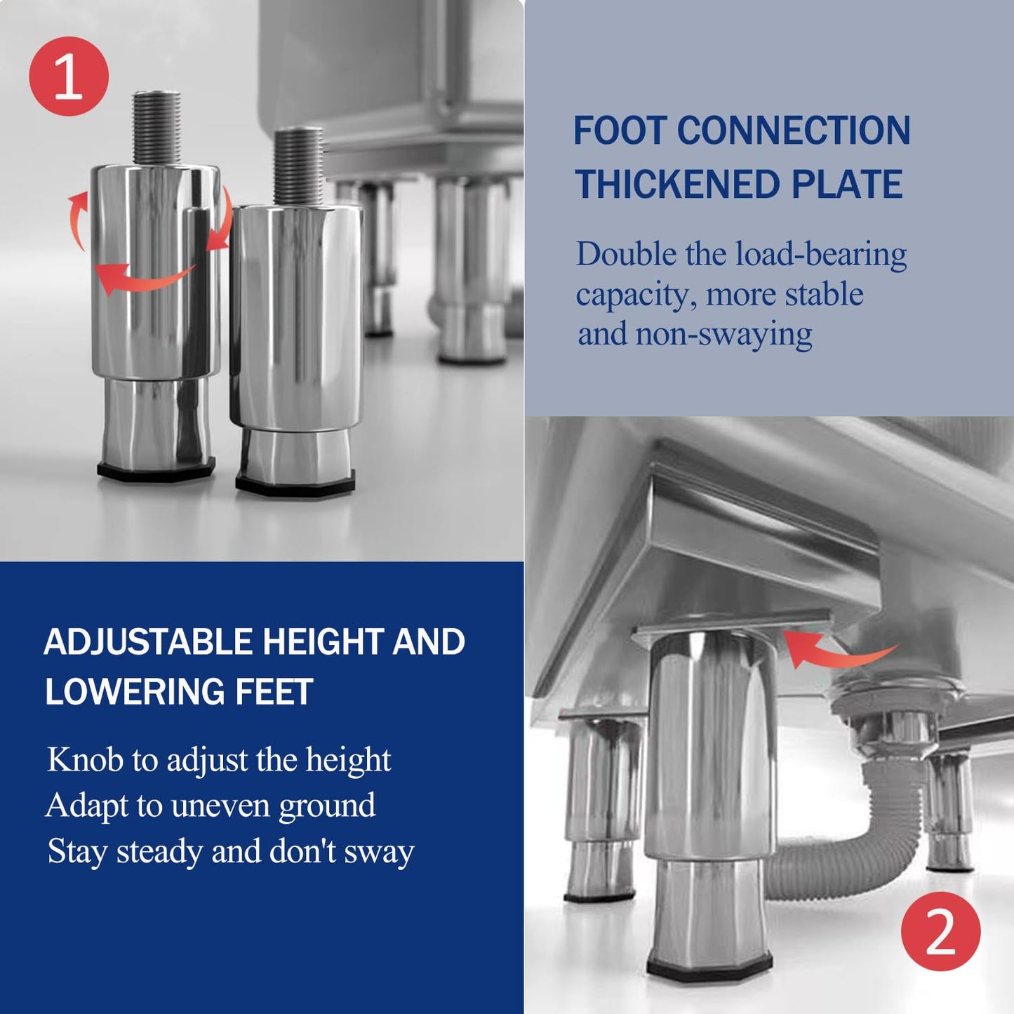 Stainless Steel Floor Mop Basin - Mounted Sink for Commercial Use (31.49'16.1'21.6')