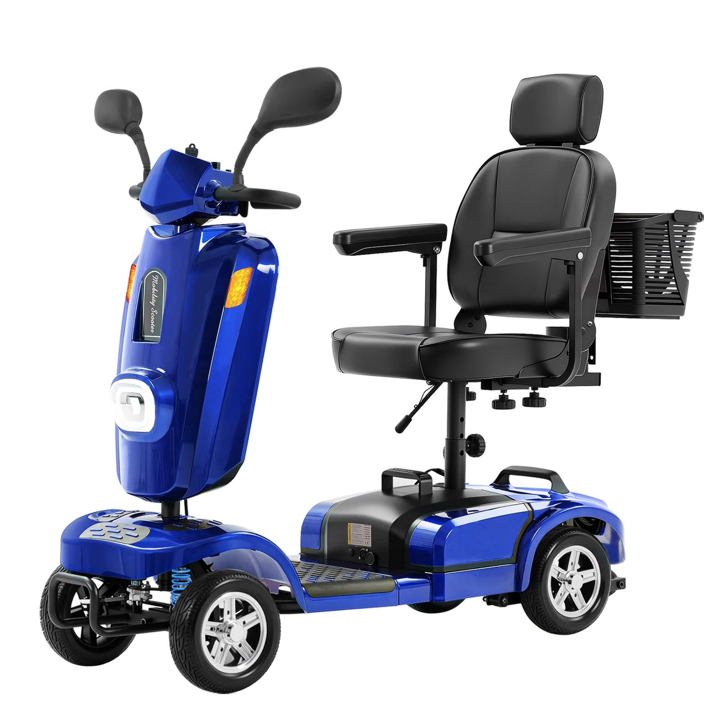 Ecomobi 20/30 Miles Heavy Duty Mobility Scooter for Seniors & Adults, 500W Motor 450 lbs Capacity, Removable Lithium Battery, 10" Tires, Off-Road Absorber, Windbreak Design