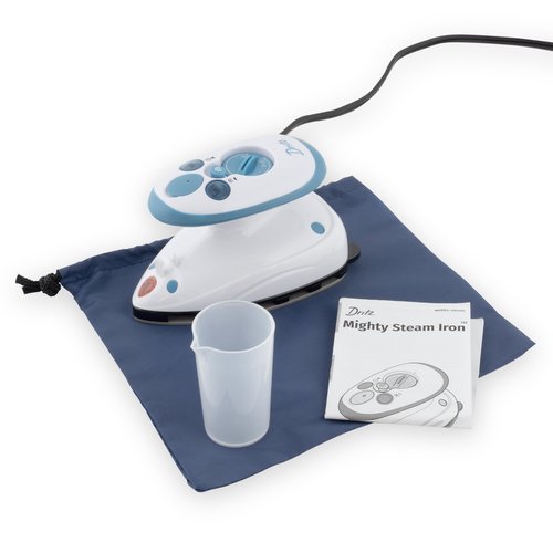 Dritz Mighty Travel Steam Iron: Mini Iron for Quilting, Crafts & Sewing, Compact Portable Travel Steamer for Home & On-the-Go Use