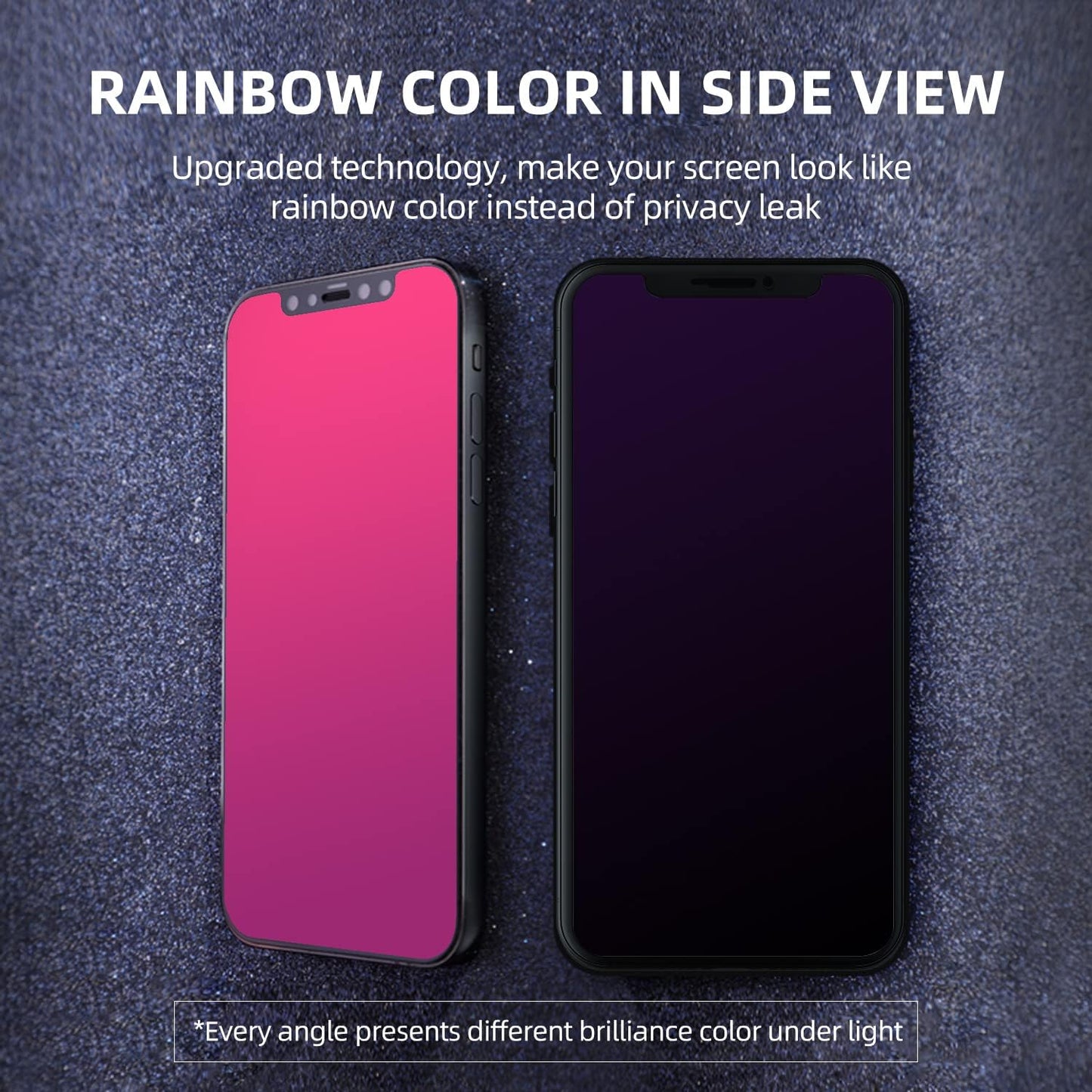 12 12 6.1 inch EGKimBa Privacy Screen Protector compatible with iPhone /iPhone Pro, Gradient Colorful Electroplated